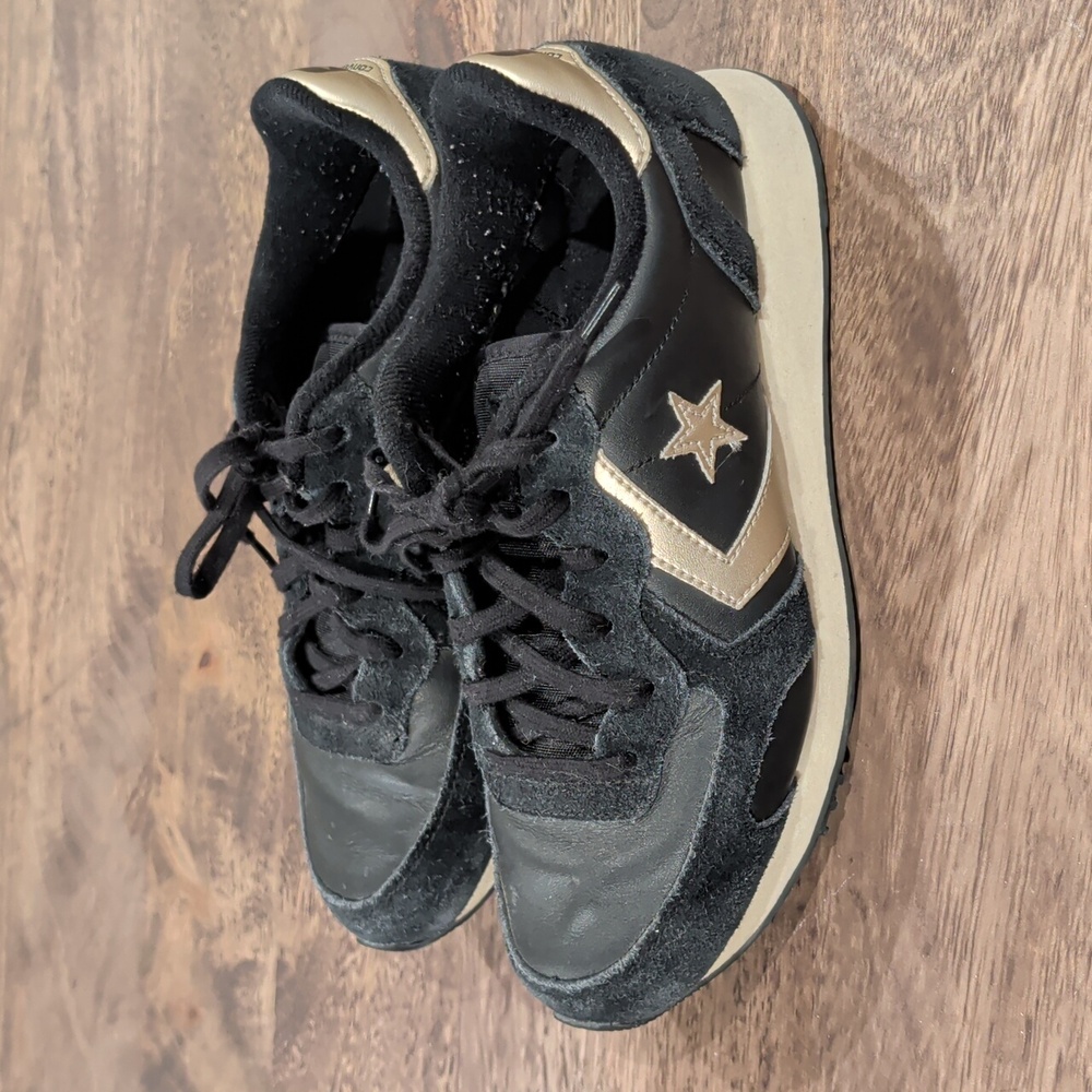 Converse Cons Black and Gold Sneakers - Picture 2 of 7